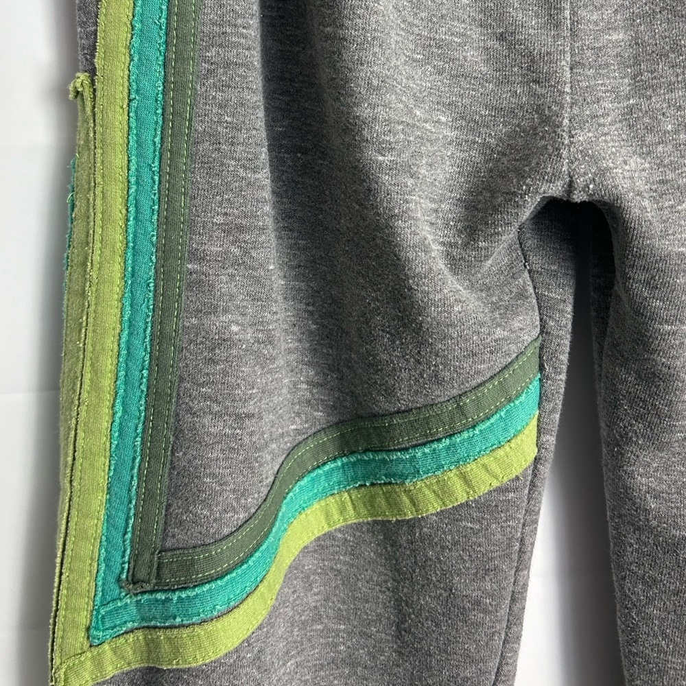 *SOLD* AVIATOR NATION Rare Sweatpants- Heather Grey/ Green Stripes Size Small - Picture 5 of 9